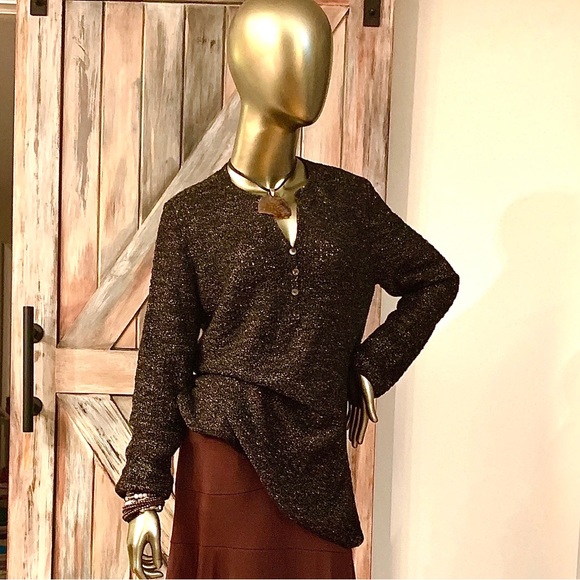 Top Unique Peruvian Brown Fitted Sweater Size Large - Picture 8 of 13